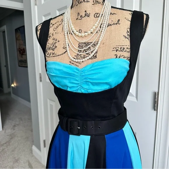 Pin Up Girl Clothing Shades of Blue Circle Dress - Picture 10 of 10